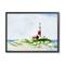 Stupell Industries Red Striped Lighthouse on Coastal Cliff in Black Frame Wall Art